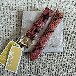 New Michael kors at watch band Runway Snake-Embossed Leather Watch Strap